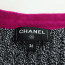CHANEL Skirt Tweed Gray CC Auth 179163A-11