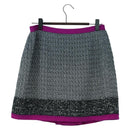 CHANEL Skirt Tweed Gray CC Auth 179163A-2