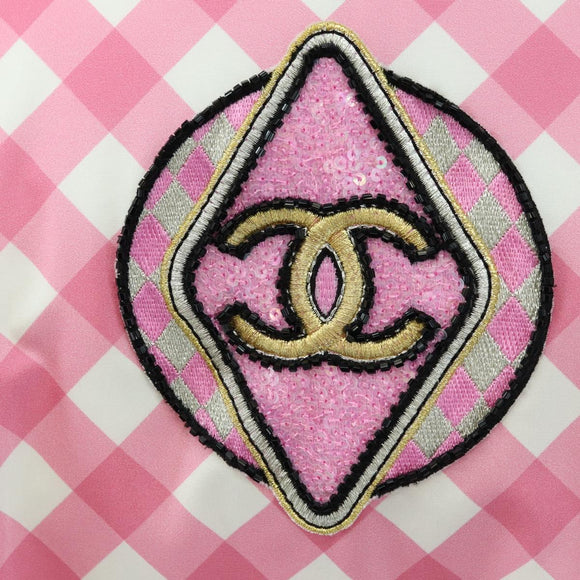 CHANEL Puff Jacket Silk Pink 23C P74093 CC Auth 179165SAM