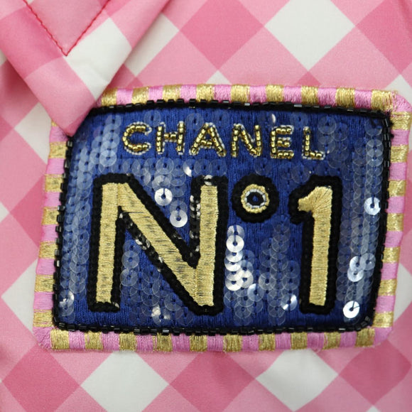 CHANEL Puff Jacket Silk Pink 23C P74093 CC Auth 179165SAM