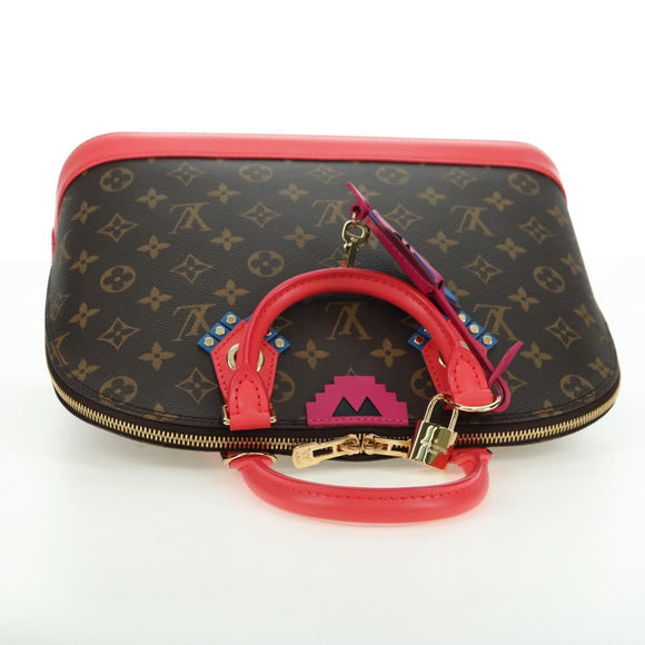 LOUIS VUITTON Monogram Totem Alma PM Hand Bag Flamingo LV Auth 179177SAM