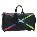 LOUIS VUITTON Taiga Rainbow Keepall Bandouliere 50 Bag Black M30345 Auth 179178V-1