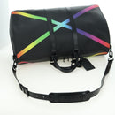 LOUIS VUITTON Taiga Rainbow Keepall Bandouliere 50 Bag Black M30345 Auth 179178V-9