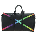 LOUIS VUITTON Taiga Rainbow Keepall Bandouliere 50 Bag Black M30345 Auth 179178V-13
