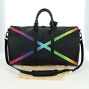 LOUIS VUITTON Taiga Rainbow Keepall Bandouliere 50 Bag Black M30345 Auth 179178V-12