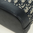 Christian Dior Trotter Canvas Chain Shoulder Bag Navy Gold Auth 179181V-12