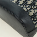 Christian Dior Trotter Canvas Chain Shoulder Bag Navy Gold Auth 179181V-14