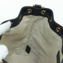 Christian Dior Trotter Canvas Chain Shoulder Bag Navy Gold Auth 179181V-19