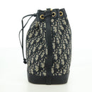 Christian Dior Trotter Canvas Chain Shoulder Bag Navy Gold Auth 179181V-4