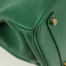 HERMES Birkin 35 Hand Bag Leather Green Gold Auth 179183SAM-10