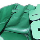 HERMES Birkin 35 Hand Bag Leather Green Gold Auth 179183SAM-19