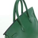 HERMES Birkin 35 Hand Bag Leather Green Gold Auth 179183SAM-6
