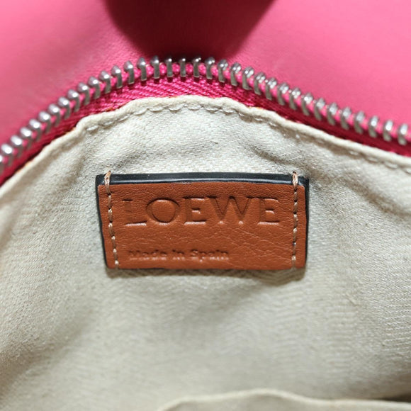 LOEWE Puzzle Bag Small Hand Bag Leather 2way Multicolor Silver Auth 179185SV