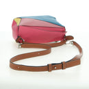 LOEWE Puzzle Bag Small Hand Bag Leather 2way Multicolor Silver Auth 179185SV-8