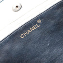 CHANEL Matelasse Chain Shoulder Bag Leather White Gold CC Auth 179186-10