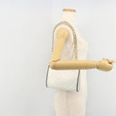 CHANEL Matelasse Chain Shoulder Bag Leather White Gold CC Auth 179186-23