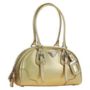 PRADA Hand Bag Safiano leather Gold Auth 179187SV-1