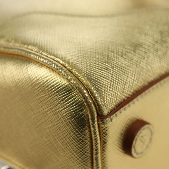 PRADA Hand Bag Safiano leather Gold Auth 179187SV