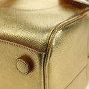 PRADA Hand Bag Safiano leather Gold Auth 179187SV-11
