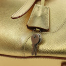 PRADA Hand Bag Safiano leather Gold Auth 179187SV-15