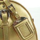 PRADA Hand Bag Safiano leather Gold Auth 179187SV-16