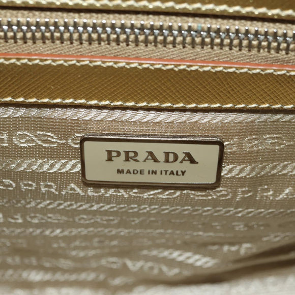PRADA Hand Bag Safiano leather Gold Auth 179187SV