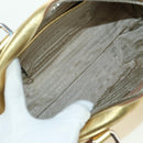 PRADA Hand Bag Safiano leather Gold Auth 179187SV-21