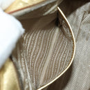 PRADA Hand Bag Safiano leather Gold Auth 179187SV-24
