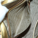 PRADA Hand Bag Safiano leather Gold Auth 179187SV-26
