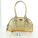 PRADA Hand Bag Safiano leather Gold Auth 179187SV-30