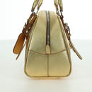 PRADA Hand Bag Safiano leather Gold Auth 179187SV-4