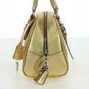 PRADA Hand Bag Safiano leather Gold Auth 179187SV-5