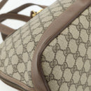 GUCCI GG Supreme Hand Bag PVC 2way Beige Gold Auth 179199-13