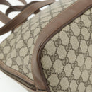 GUCCI GG Supreme Hand Bag PVC 2way Beige Gold Auth 179199-15