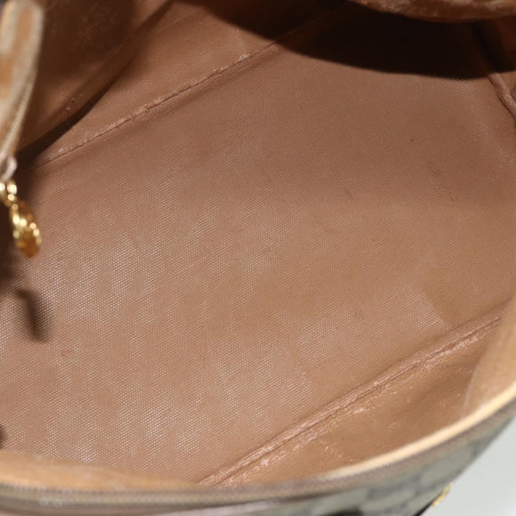 GUCCI GG Supreme Hand Bag PVC 2way Beige Gold Auth 179199