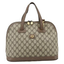 GUCCI GG Supreme Hand Bag PVC 2way Beige Gold Auth 179199-2