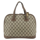GUCCI GG Supreme Hand Bag PVC 2way Beige Gold Auth 179199-3