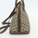 GUCCI GG Supreme Hand Bag PVC 2way Beige Gold Auth 179199-5