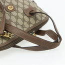 GUCCI GG Supreme Hand Bag PVC 2way Beige Gold Auth 179199-7