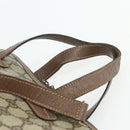 GUCCI GG Supreme Hand Bag PVC 2way Beige Gold Auth 179199-8