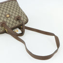GUCCI GG Supreme Hand Bag PVC 2way Beige Gold Auth 179199-9