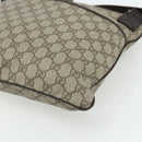 GUCCI GG Supreme Shoulder Bag PVC Leather Beige Silver 141198 Auth 179200-14
