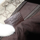 GUCCI GG Supreme Shoulder Bag PVC Leather Beige Silver 141198 Auth 179200-23