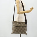 GUCCI GG Supreme Shoulder Bag PVC Leather Beige Silver 141198 Auth 179200-24