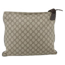 GUCCI GG Supreme Shoulder Bag PVC Leather Beige Silver 141198 Auth 179200-2