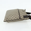 GUCCI GG Supreme Shoulder Bag PVC Leather Beige Silver 141198 Auth 179200-4