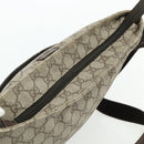 GUCCI GG Supreme Shoulder Bag PVC Leather Beige Silver 141198 Auth 179200-6