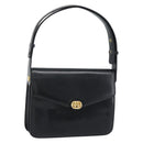 GUCCI Shoulder Bag Leather Black Gold Auth 179201A-1