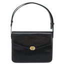 GUCCI Shoulder Bag Leather Black Gold Auth 179201A-2