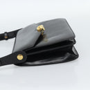 GUCCI Shoulder Bag Leather Black Gold Auth 179201A-4
